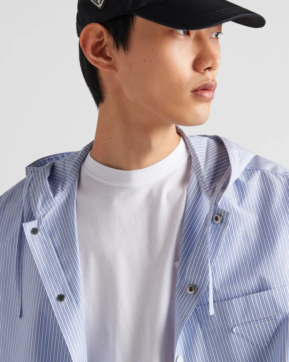 Hombre Prada CAMISAS^Camisa De Algodón Con Capucha