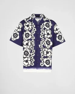 Hombre Prada CAMISAS^Camisa De Algodón Con Manga Corta