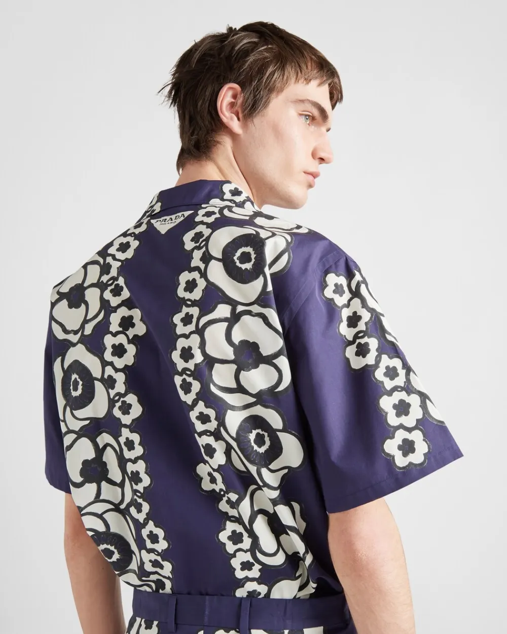 Hombre Prada CAMISAS^Camisa De Algodón Con Manga Corta