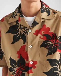 Hombre Prada CAMISAS^Camisa De Algodón De Manga Corta