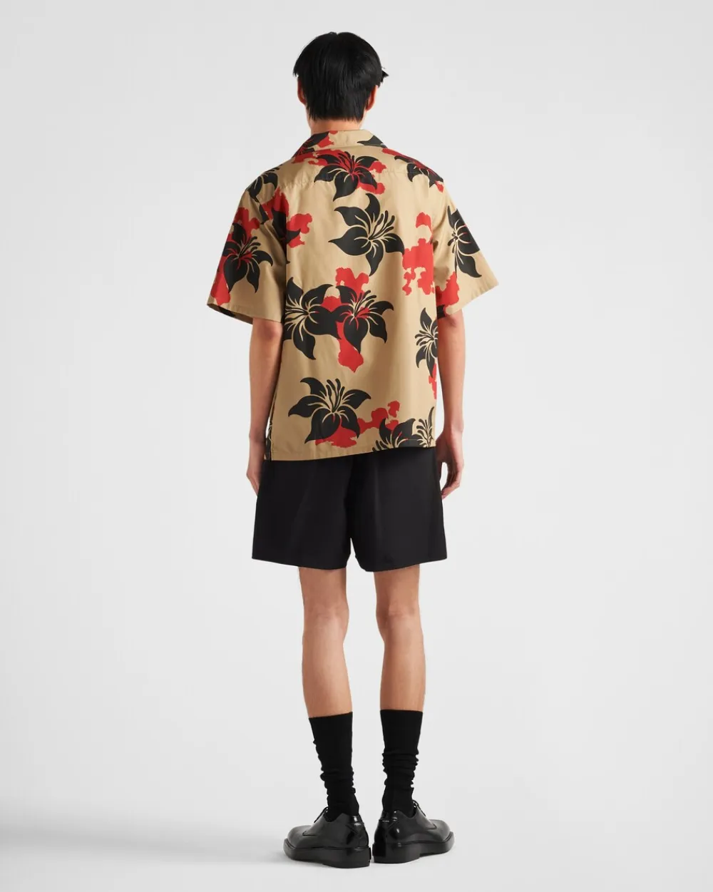Hombre Prada CAMISAS^Camisa De Algodón De Manga Corta