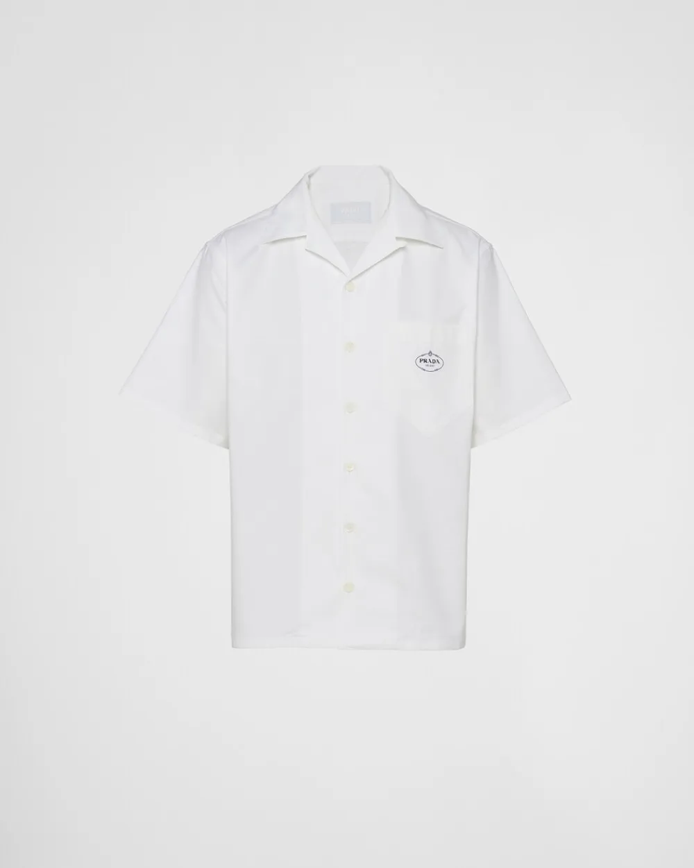 Hombre Prada CAMISAS^Camisa De Algodón De Manga Corta