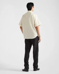 Hombre Prada CAMISAS^Camisa De Algodón De Manga Corta