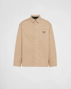 Hombre Prada CAMISAS^Camisa De Algodón Elástico