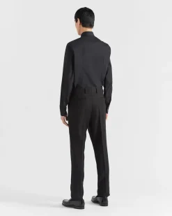 Hombre Prada CAMISAS^Camisa De Algodón Elástico