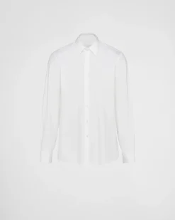Hombre Prada CAMISAS^Camisa De Algodón Elástico