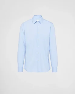 Hombre Prada CAMISAS^Camisa De Algodón Elástico