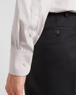 Hombre Prada CAMISAS^Camisa De Algodón Elástico