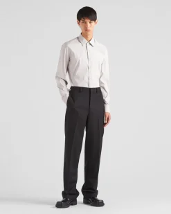 Hombre Prada CAMISAS^Camisa De Algodón Elástico