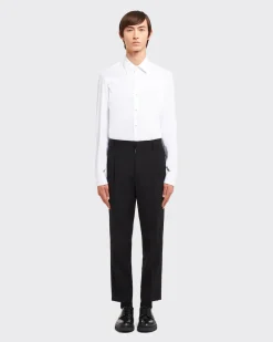Hombre Prada CAMISAS^Camisa De Algodón Elástico