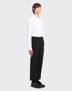 Hombre Prada CAMISAS^Camisa De Algodón Elástico
