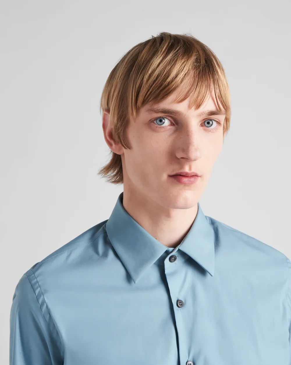 Hombre Prada CAMISAS^Camisa De Algodón Elástico