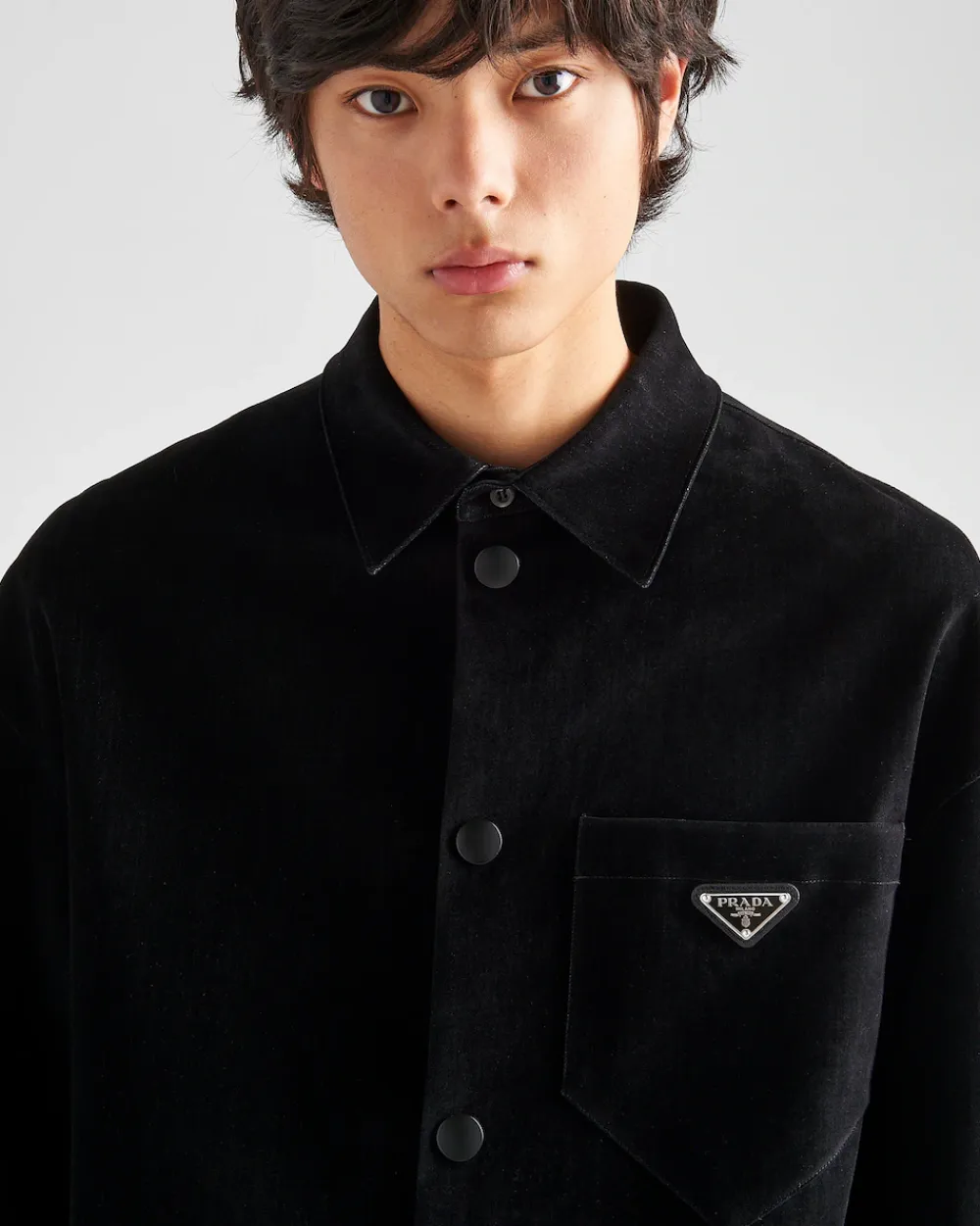 Hombre Prada CAMISAS^Camisa De Algodón Elástico