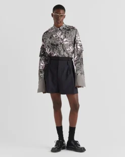 Hombre Prada CAMISAS^Camisa De Algodón Estampada