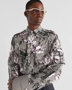 Hombre Prada CAMISAS^Camisa De Algodón Estampada