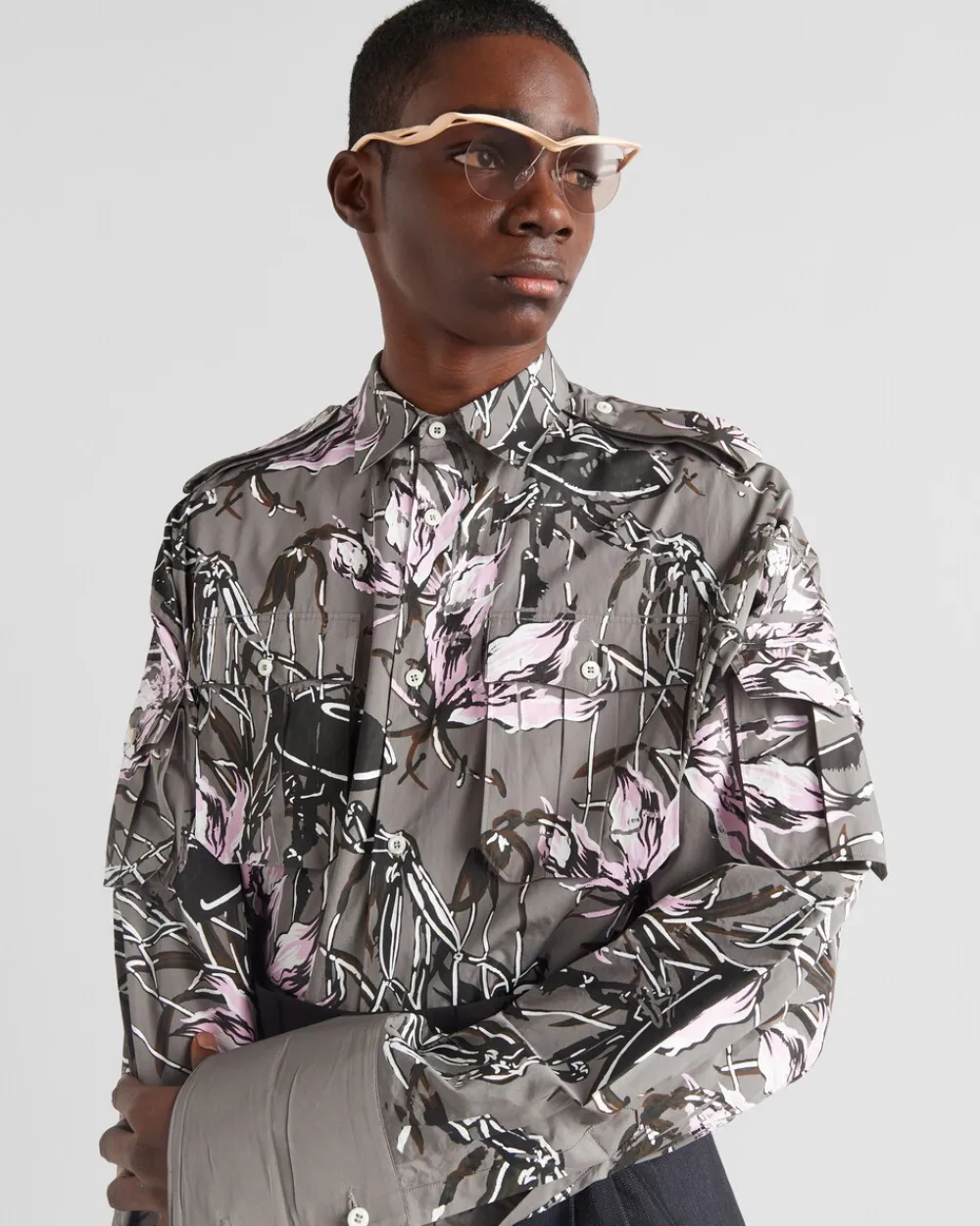 Hombre Prada CAMISAS^Camisa De Algodón Estampada