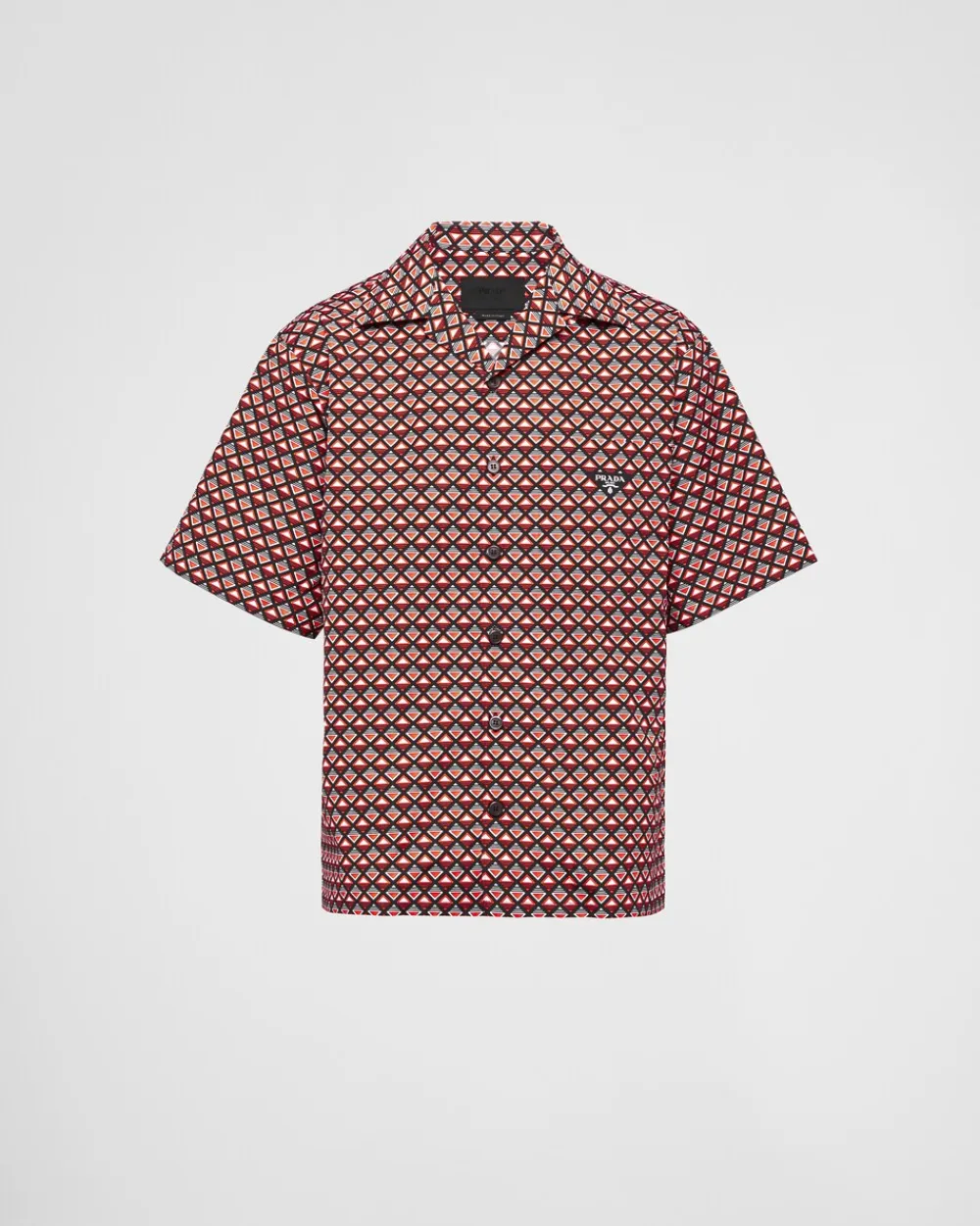Hombre Prada CAMISAS^Camisa De Algodón Estampado De Manga Corta