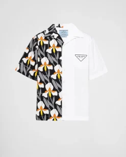 Hombre Prada CAMISAS^Camisa De Algodón Grueso Double Match