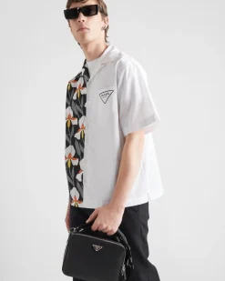 Hombre Prada CAMISAS^Camisa De Algodón Grueso Double Match