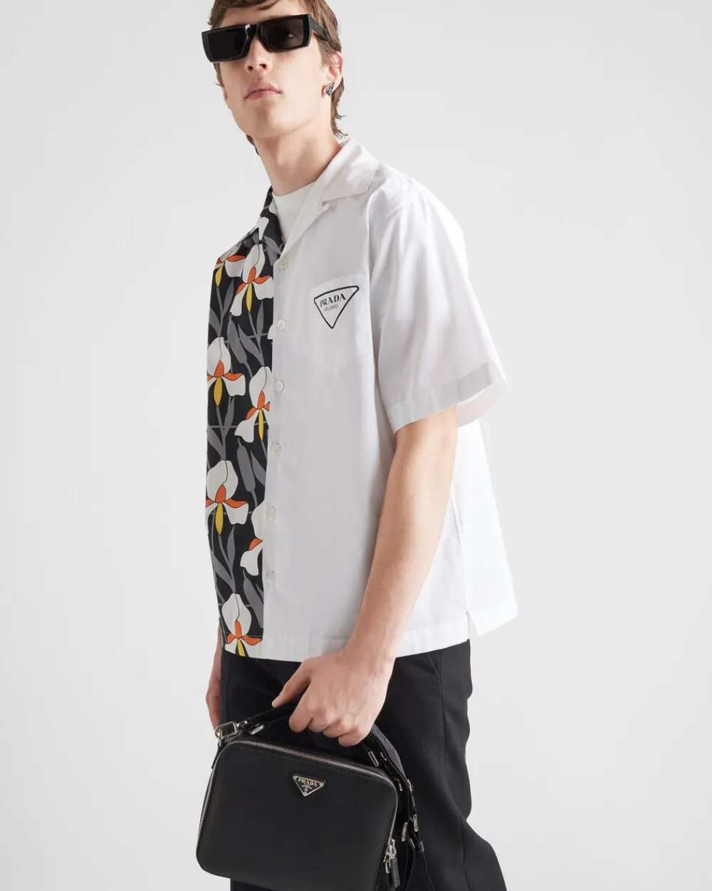 Hombre Prada CAMISAS^Camisa De Algodón Grueso Double Match