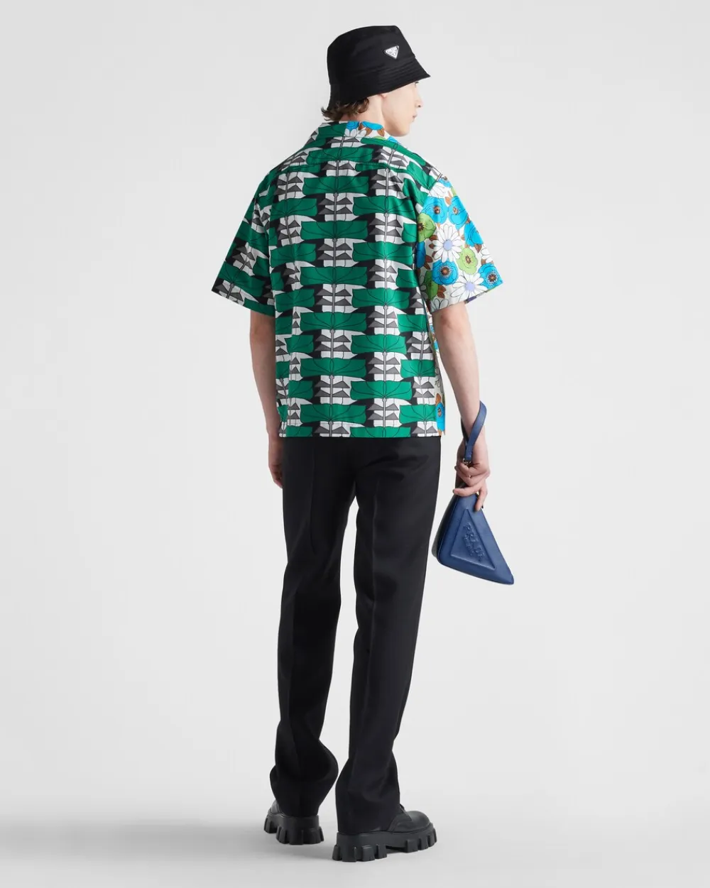 Hombre Prada CAMISAS^Camisa De Algodón Grueso Double Match