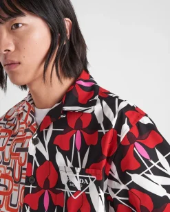 Hombre Prada CAMISAS^Camisa De Algodón Grueso Double Match