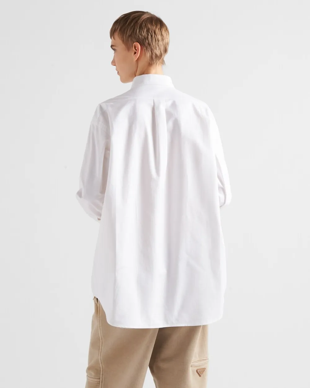 Mujer Prada CAMISAS Y TOPS^Camisa De Algodón Oxford Bordada