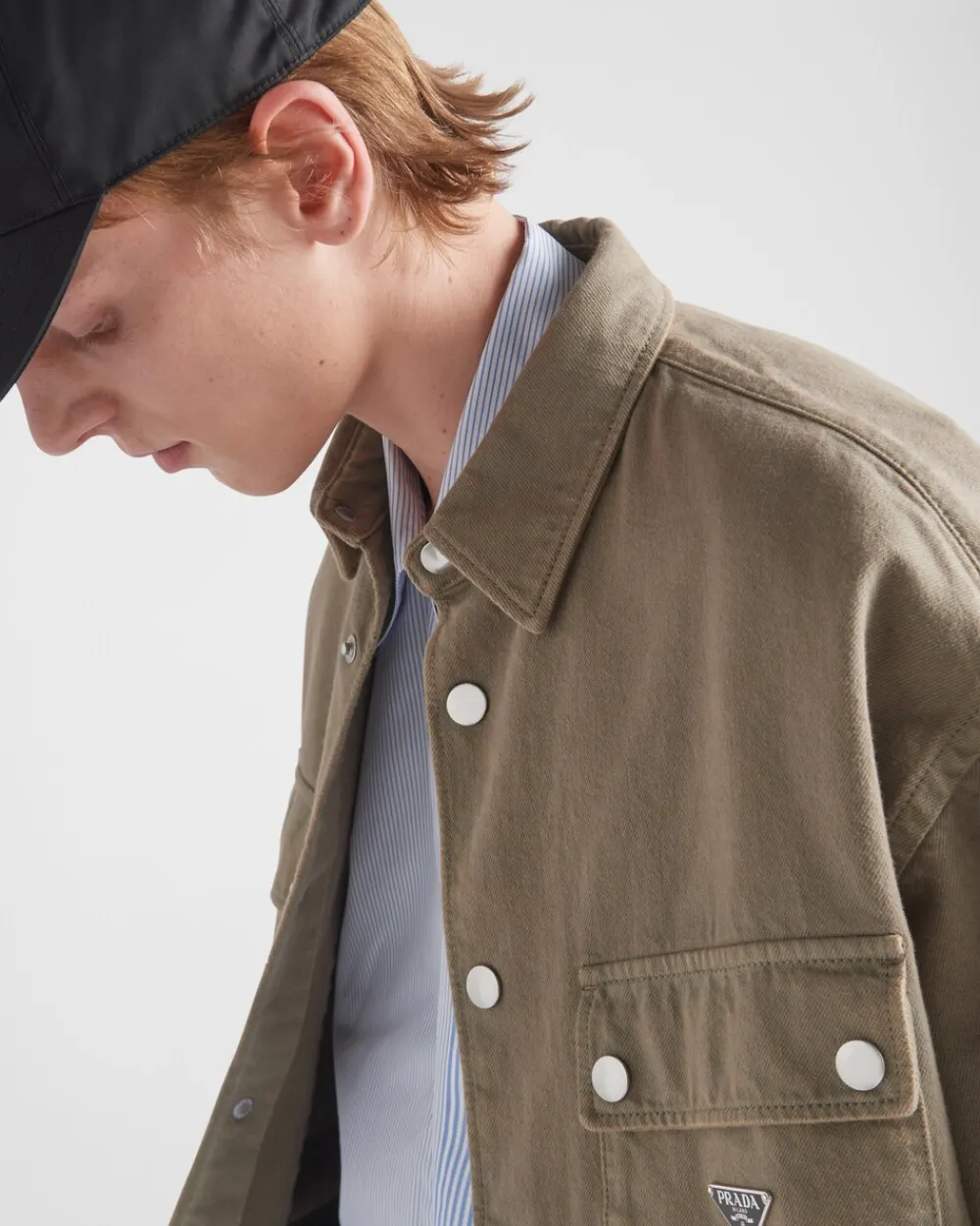 Hombre Prada TEJIDO VAQUERO^Camisa De Bull Denim