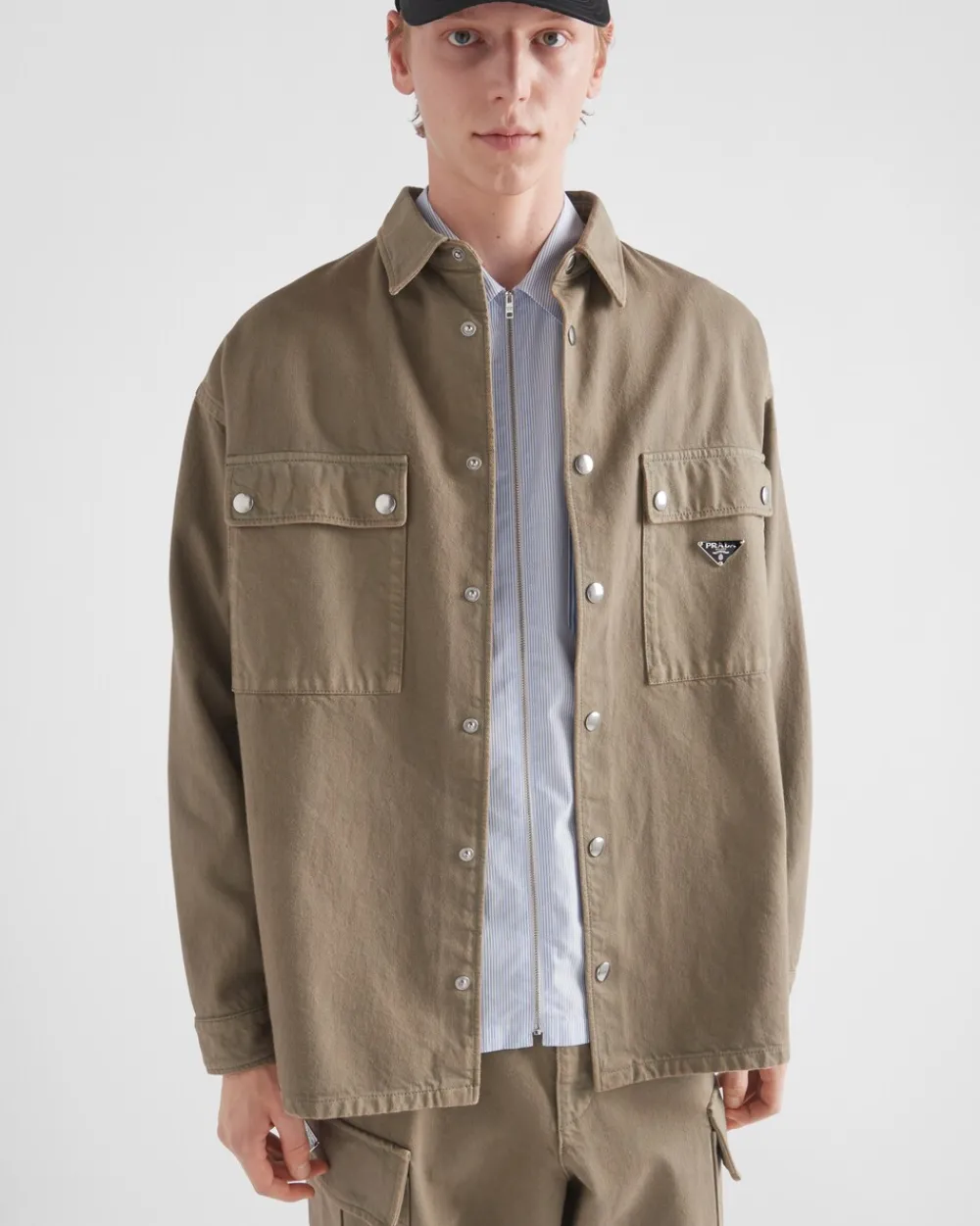 Hombre Prada TEJIDO VAQUERO^Camisa De Bull Denim