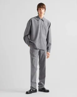 Hombre Prada CAMISAS^Camisa De Lana Y Mohair