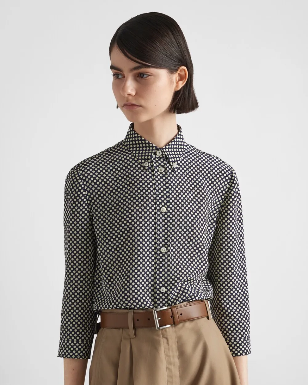 Mujer Prada CAMISAS Y TOPS^Camisa De Lunares De Crepé