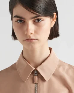 Mujer Prada CAMISAS Y TOPS^Camisa De Manga Corta De Faya