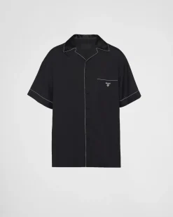 Hombre Prada CAMISAS^Camisa De Manga Corta De Seda