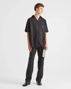 Hombre Prada CAMISAS^Camisa De Manga Corta De Seda
