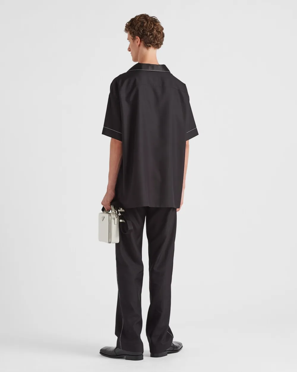Hombre Prada CAMISAS^Camisa De Manga Corta De Seda