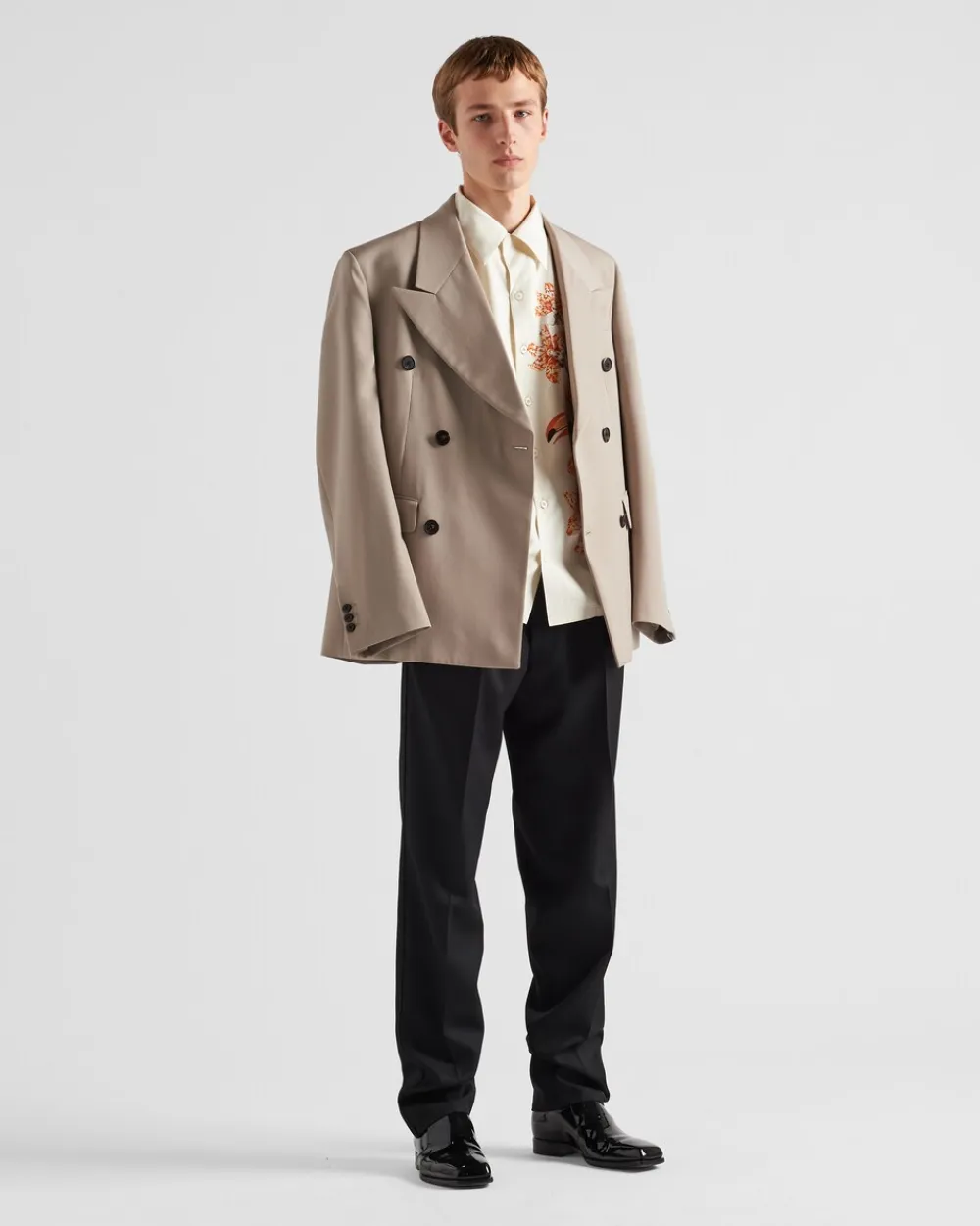 Hombre Prada CAMISAS^Camisa De Manga Corta De Seda