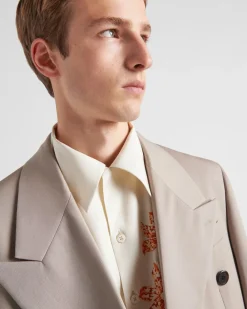 Hombre Prada CAMISAS^Camisa De Manga Corta De Seda