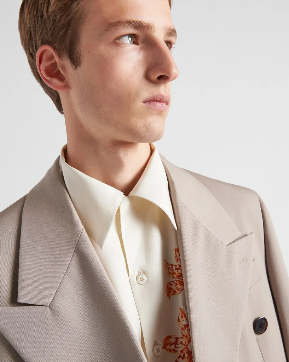 Hombre Prada CAMISAS^Camisa De Manga Corta De Seda