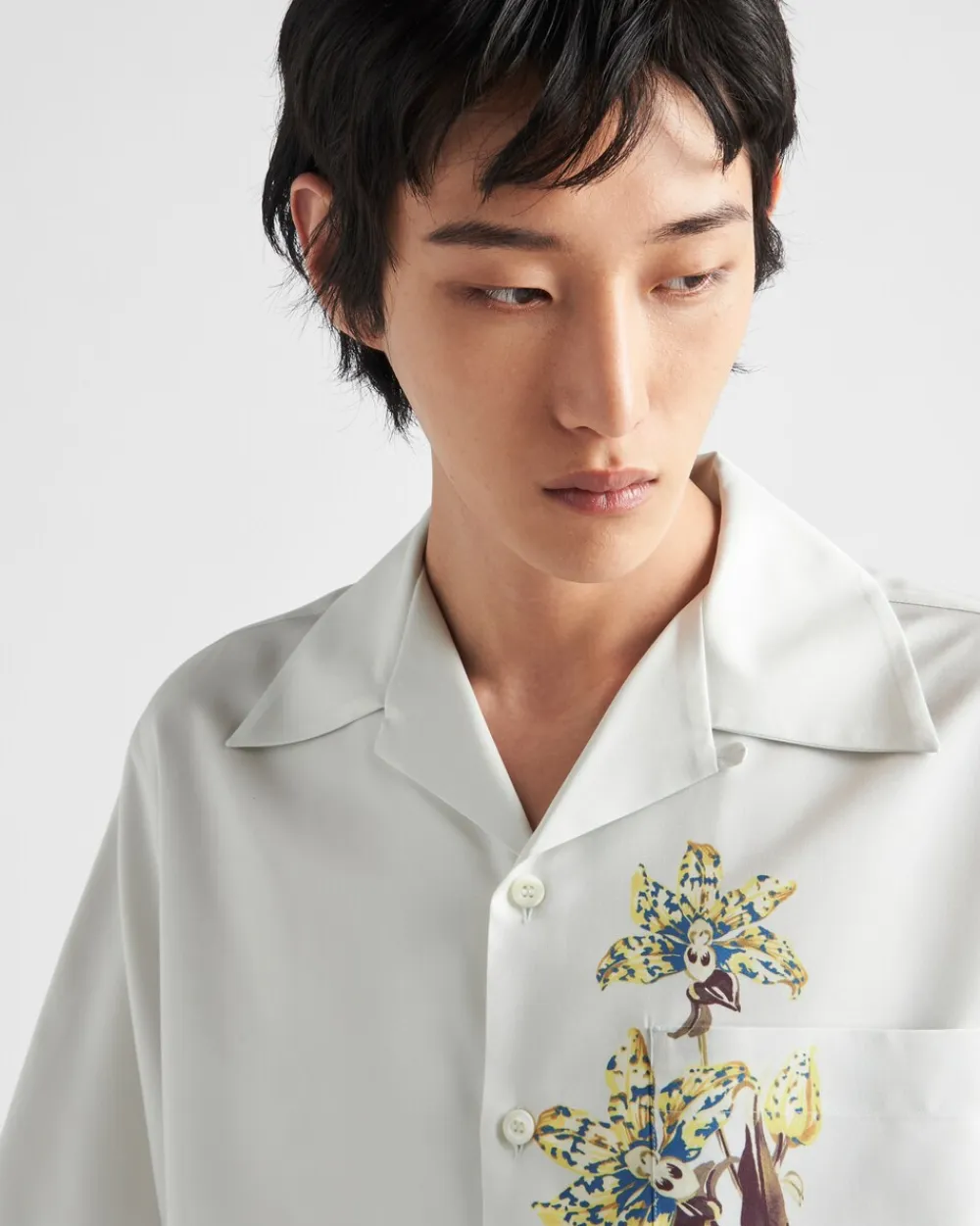 Hombre Prada CAMISAS^Camisa De Manga Corta De Seda