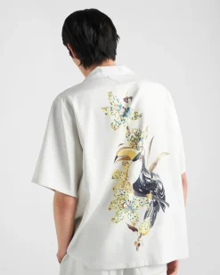Hombre Prada CAMISAS^Camisa De Manga Corta De Seda