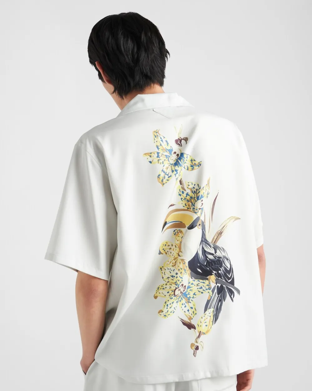 Hombre Prada CAMISAS^Camisa De Manga Corta De Seda