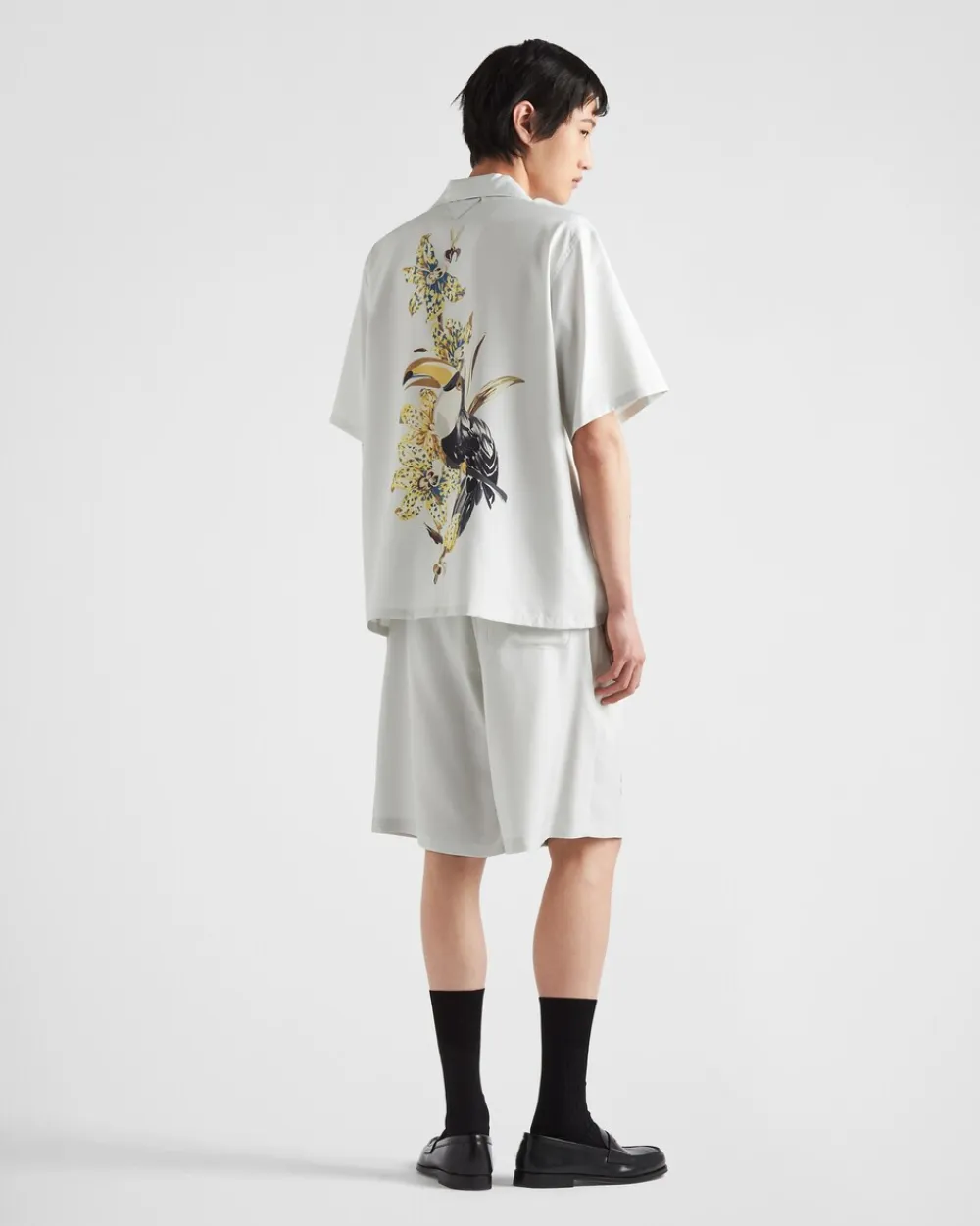 Hombre Prada CAMISAS^Camisa De Manga Corta De Seda