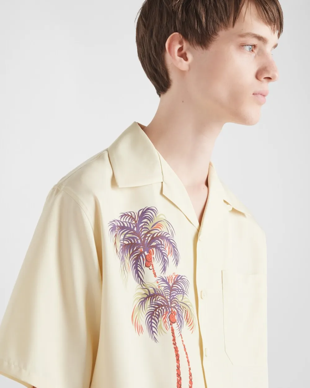 Hombre Prada CAMISAS^Camisa De Manga Corta De Seda