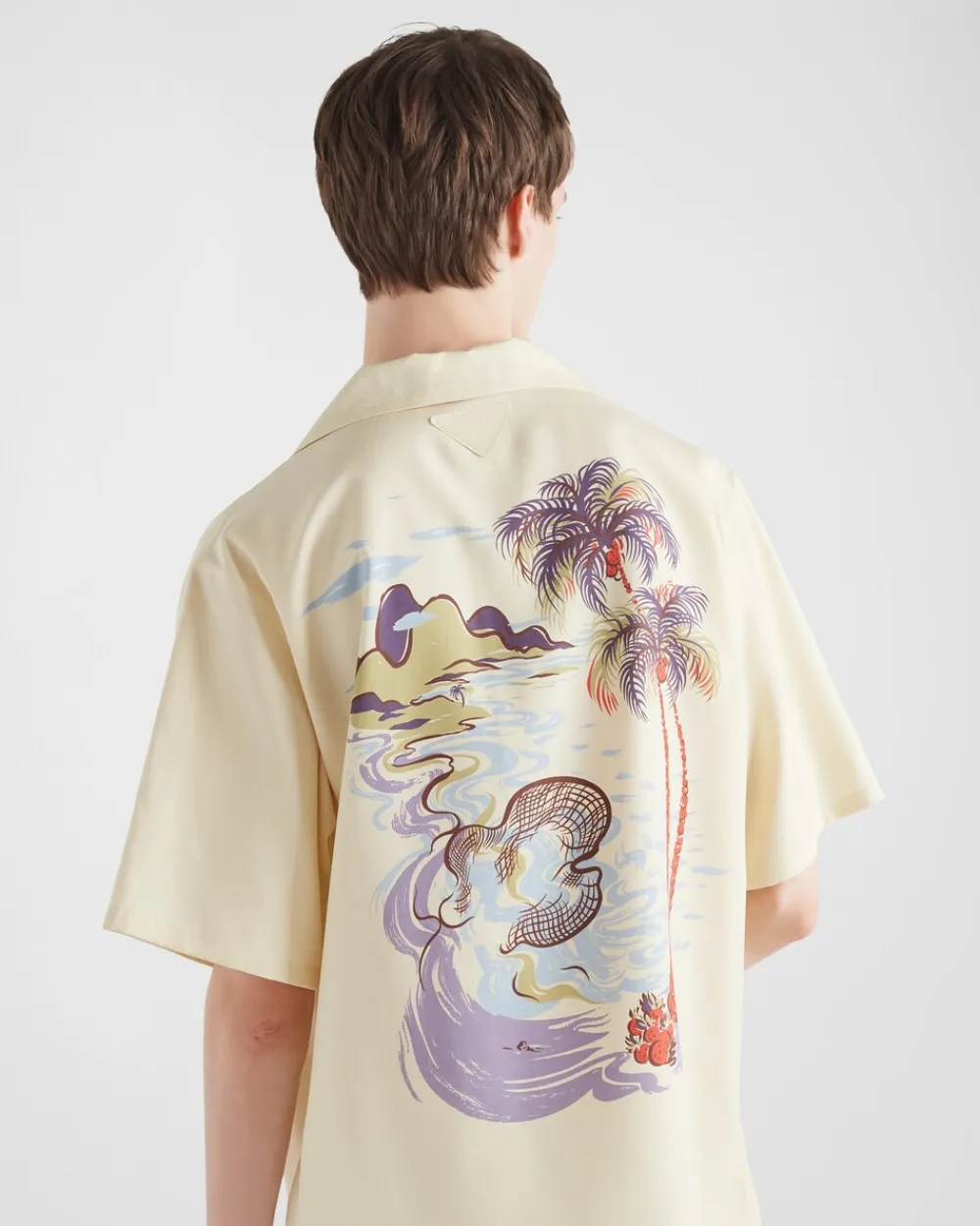 Hombre Prada CAMISAS^Camisa De Manga Corta De Seda