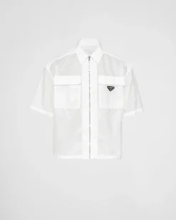 Hombre Prada CAMISAS^Camisa De Manga Corta En Ligero Re-nylon
