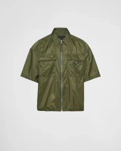 Hombre Prada CAMISAS^Camisa De Manga Corta En Ligero Re-nylon