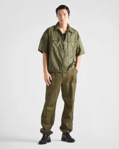 Hombre Prada CAMISAS^Camisa De Manga Corta En Ligero Re-nylon