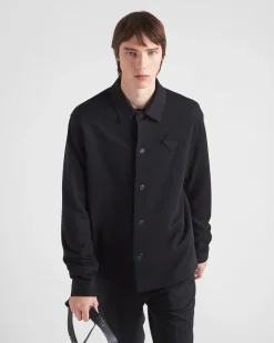 Hombre Prada CAMISAS^Camisa De Mezcla De Lana