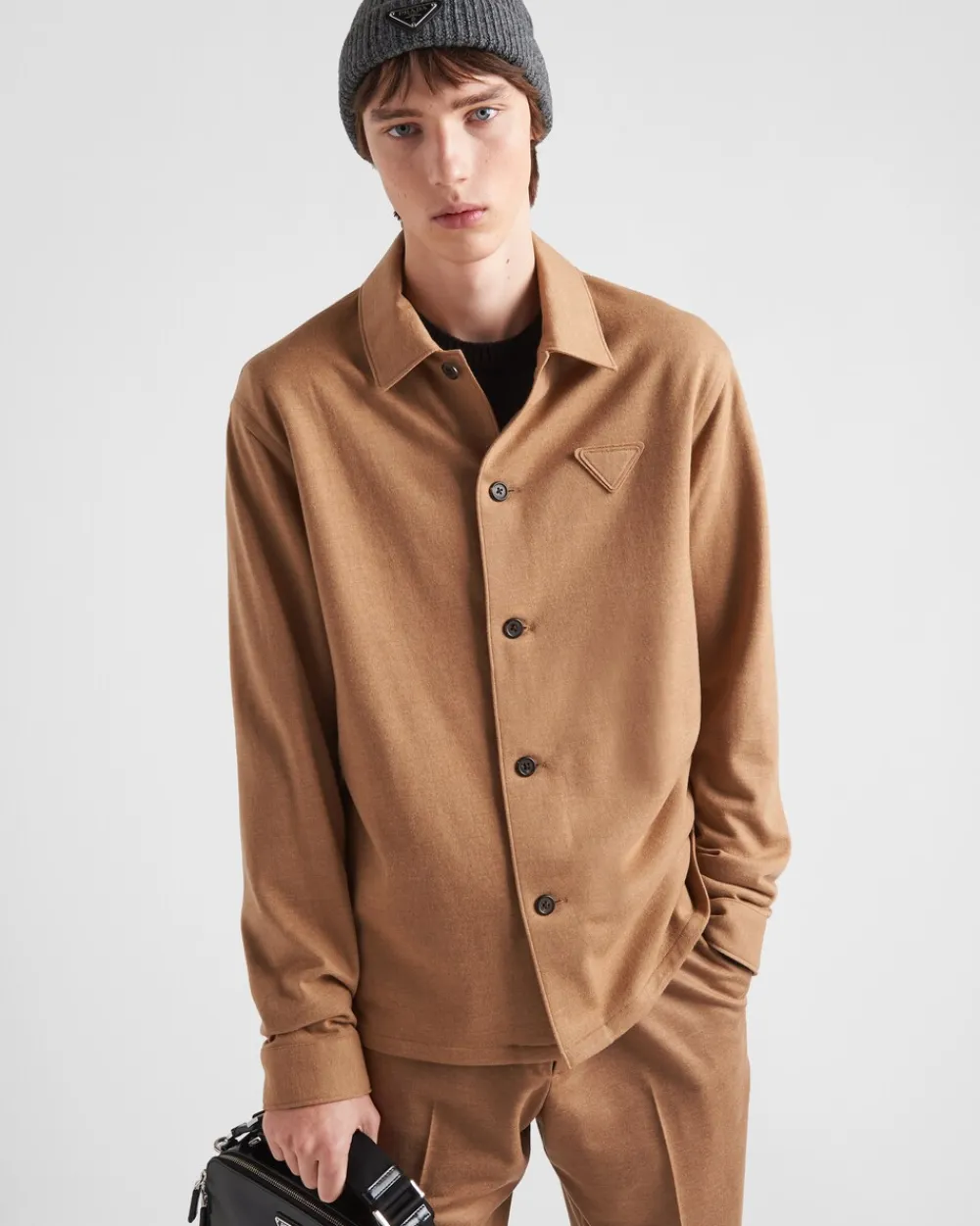 Hombre Prada CAMISAS^Camisa De Mezcla De Lana