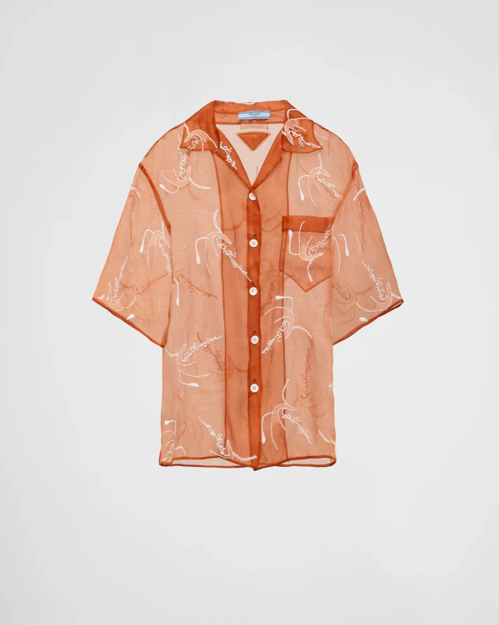 Mujer Prada CAMISAS Y TOPS^Camisa De Organza Bordada